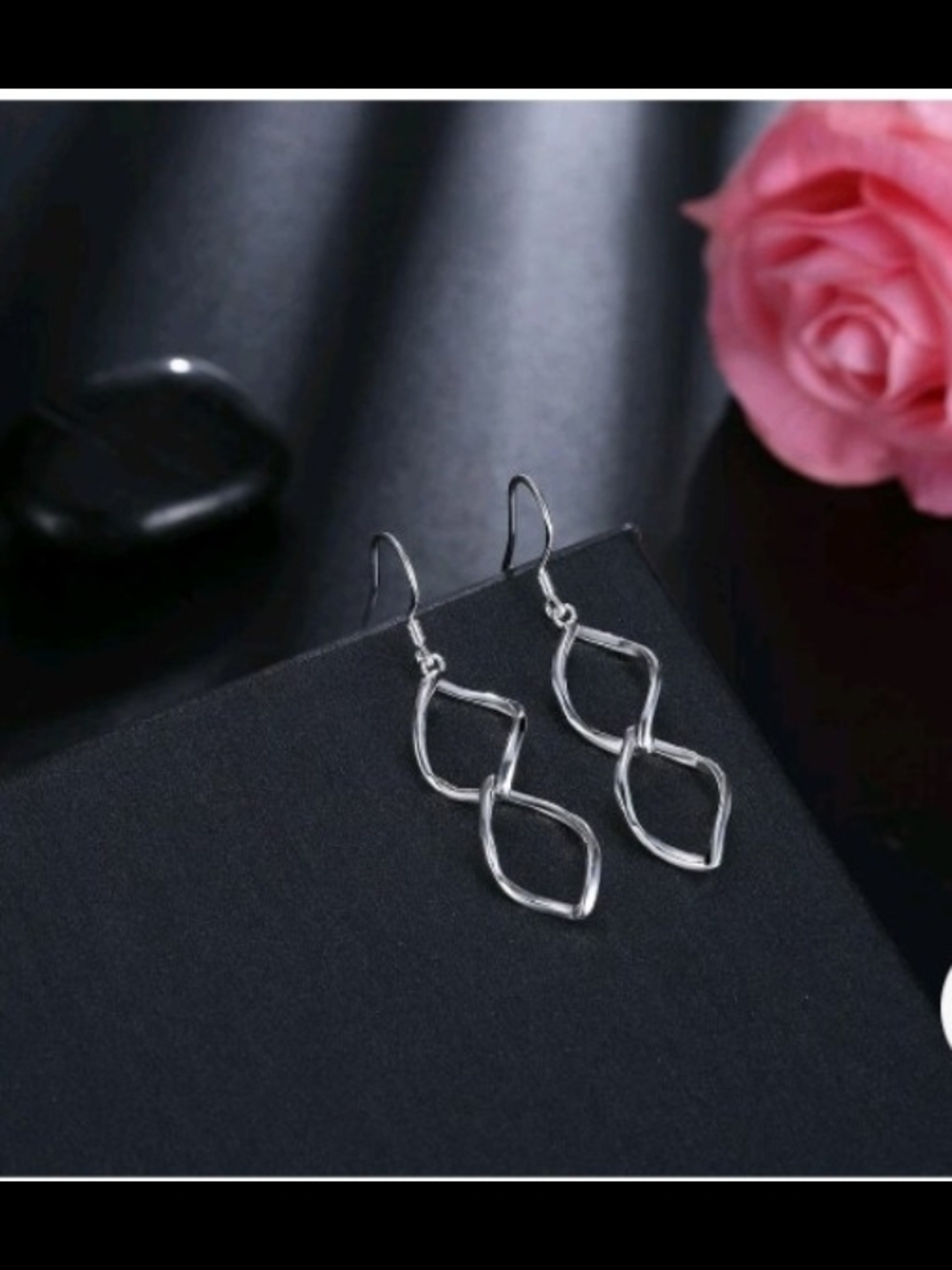 Silver Double-Loop Dangle Earrings - Women Jewelry